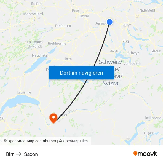 Birr to Saxon map