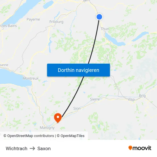 Wichtrach to Saxon map