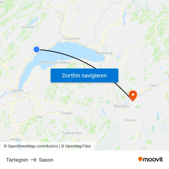 Tartegnin to Saxon map