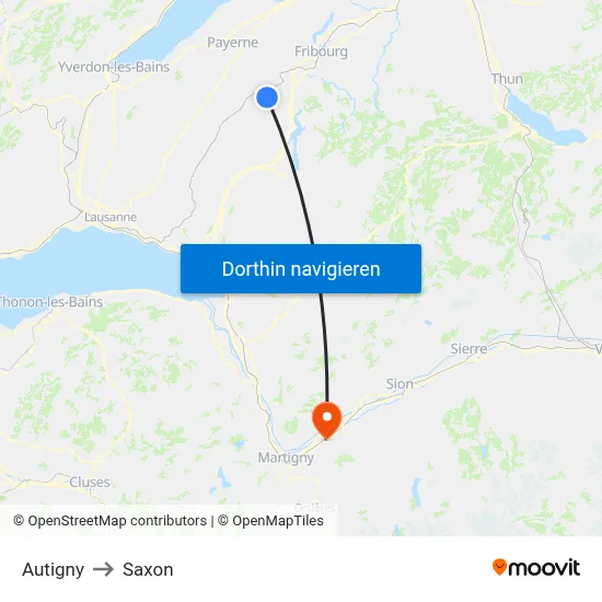 Autigny to Saxon map