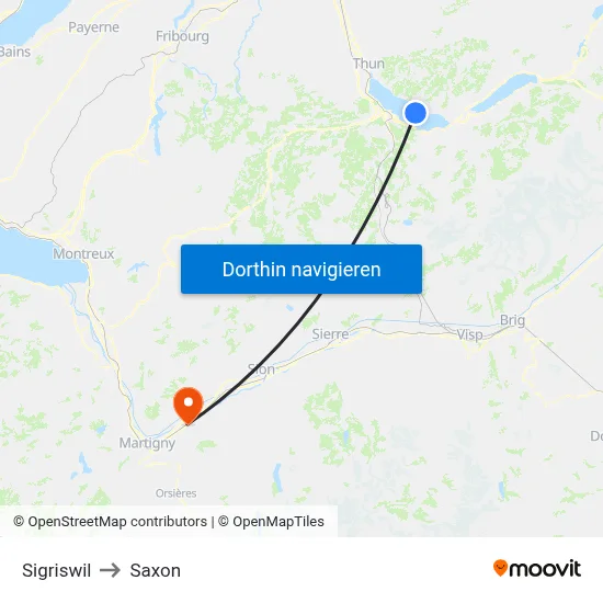 Sigriswil to Saxon map