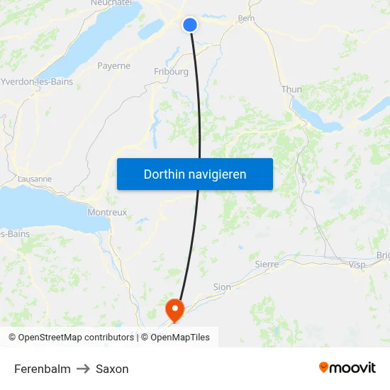 Ferenbalm to Saxon map