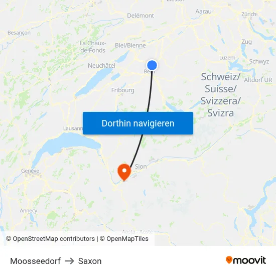 Moosseedorf to Saxon map