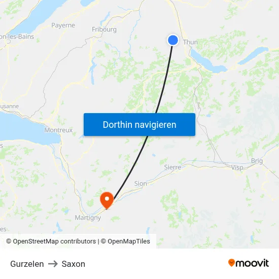 Gurzelen to Saxon map
