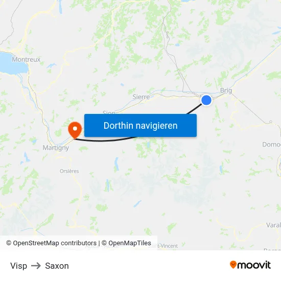 Visp to Saxon map