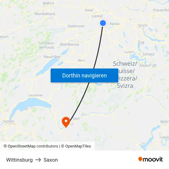 Wittinsburg to Saxon map