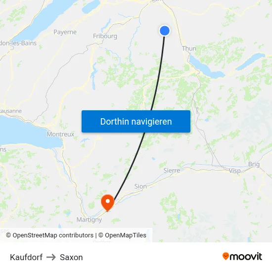 Kaufdorf to Saxon map