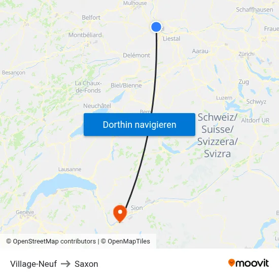 Village-Neuf to Saxon map