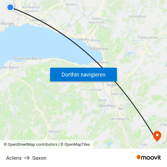 Aclens to Saxon map