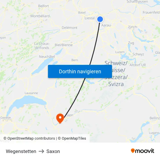Wegenstetten to Saxon map