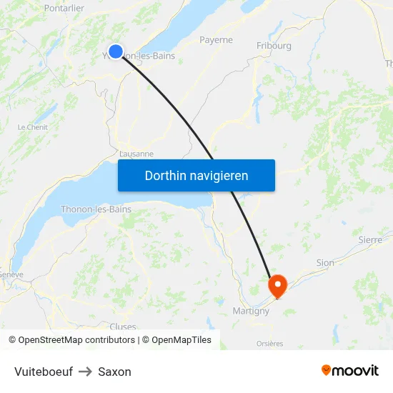 Vuiteboeuf to Saxon map