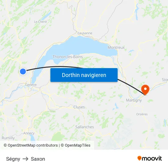 Ségny to Saxon map