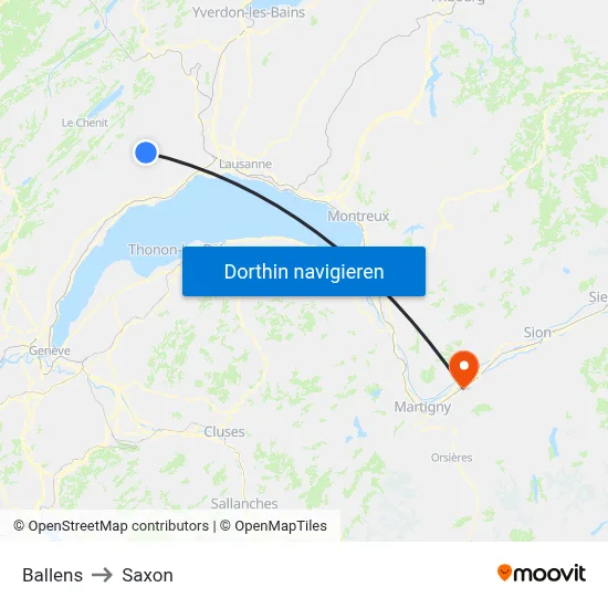 Ballens to Saxon map