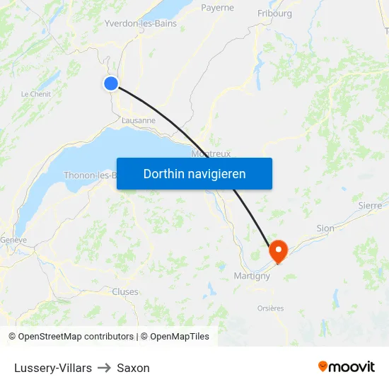 Lussery-Villars to Saxon map