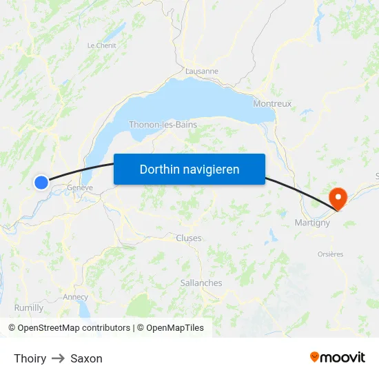 Thoiry to Saxon map