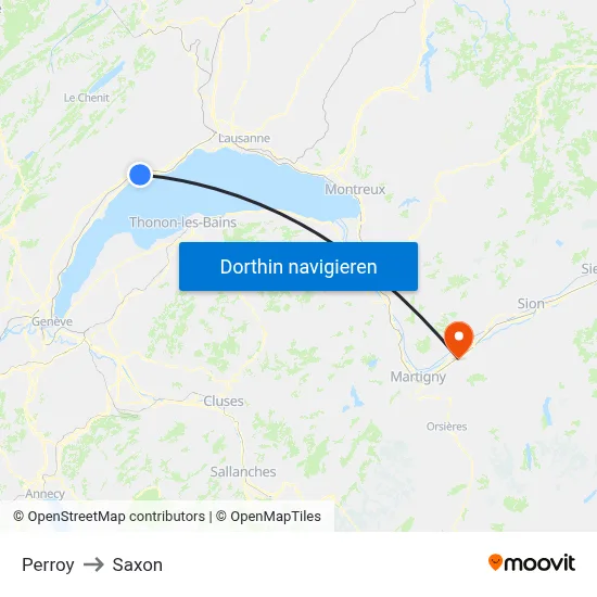 Perroy to Saxon map