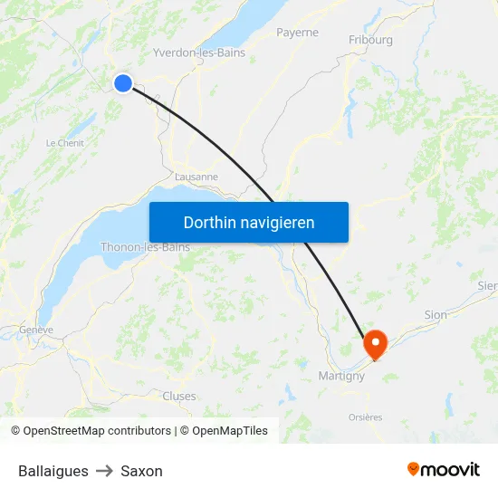 Ballaigues to Saxon map