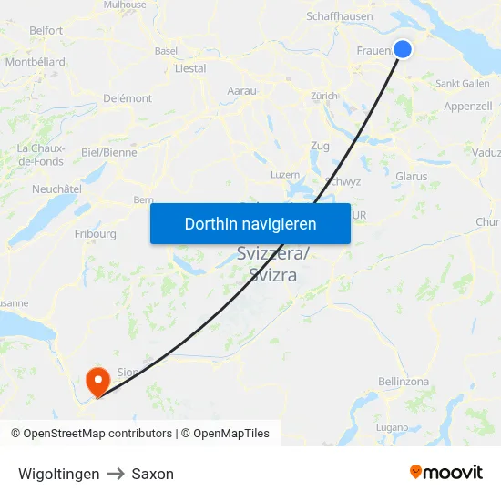 Wigoltingen to Saxon map