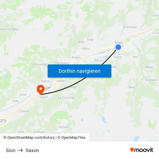 Sion to Saxon map