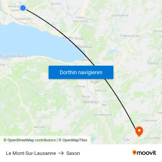 Le Mont-Sur-Lausanne to Saxon map
