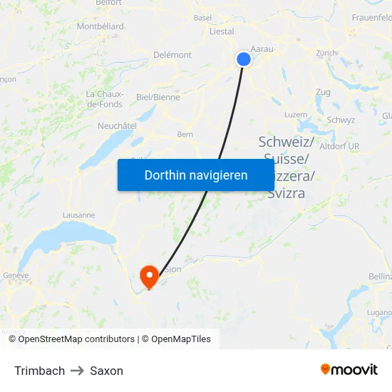 Trimbach to Saxon map