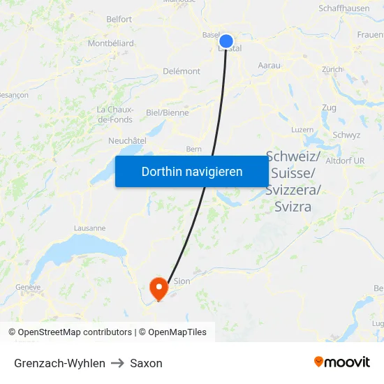 Grenzach-Wyhlen to Saxon map