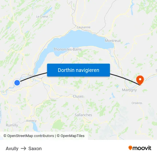 Avully to Saxon map