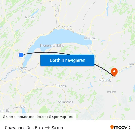 Chavannes-Des-Bois to Saxon map