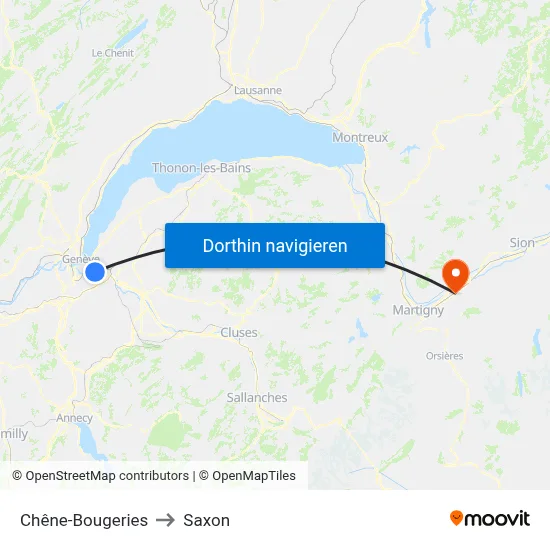Chêne-Bougeries to Saxon map