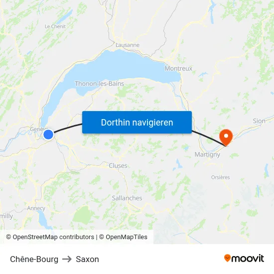 Chêne-Bourg to Saxon map