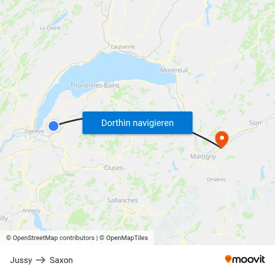 Jussy to Saxon map