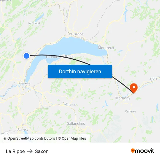 La Rippe to Saxon map