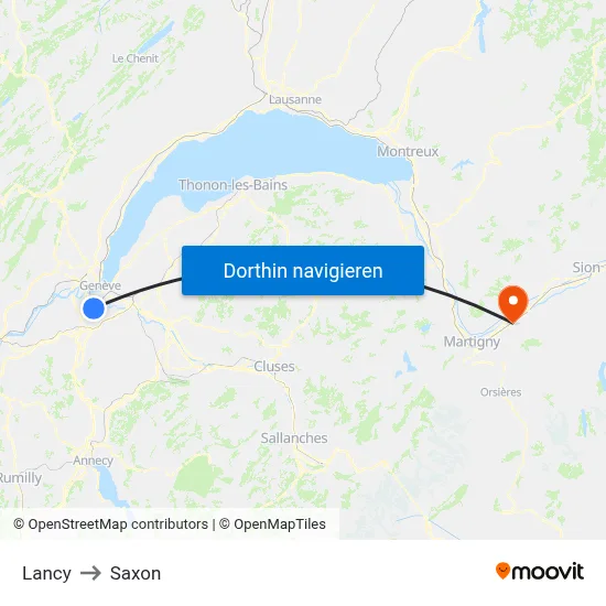 Lancy to Saxon map