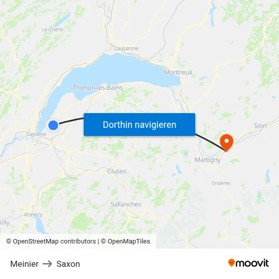 Meinier to Saxon map