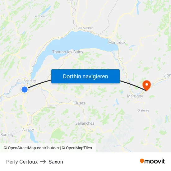 Perly-Certoux to Saxon map