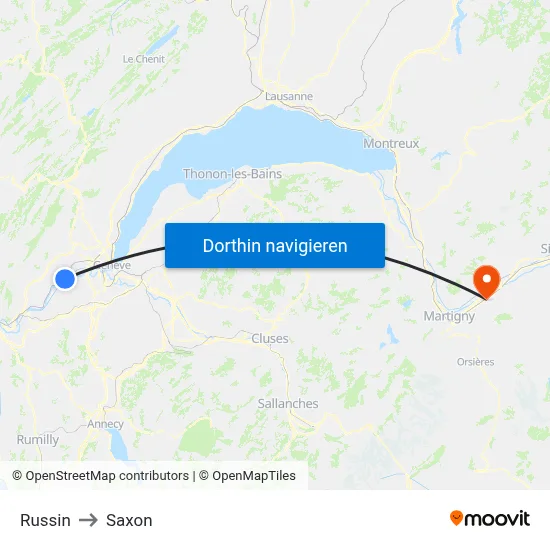 Russin to Saxon map
