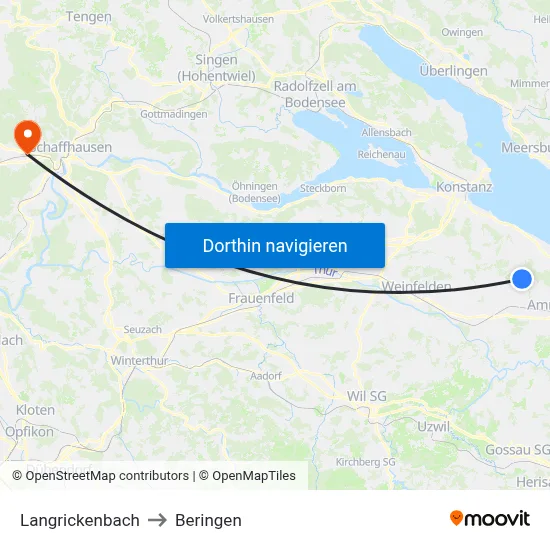 Langrickenbach to Beringen map
