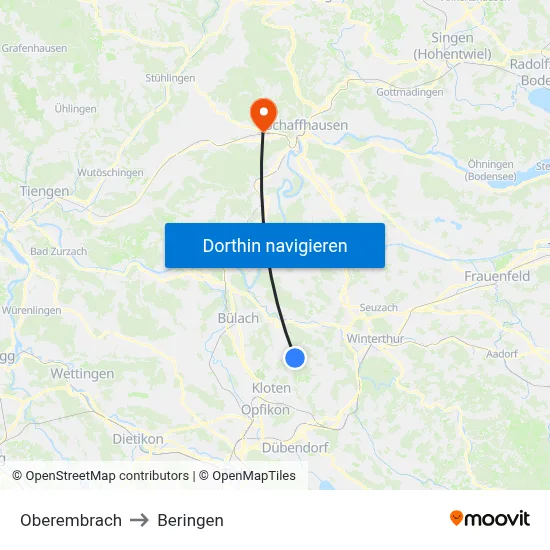 Oberembrach to Beringen map