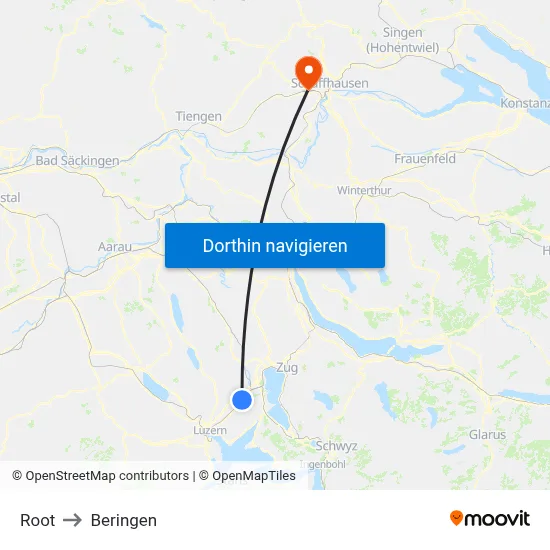 Root to Beringen map