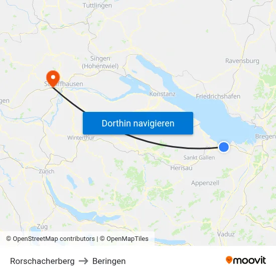 Rorschacherberg to Beringen map