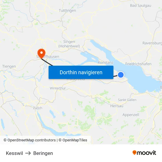 Kesswil to Beringen map