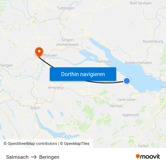 Salmsach to Beringen map