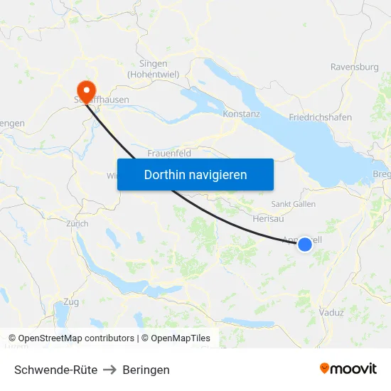 Schwende-Rüte to Beringen map