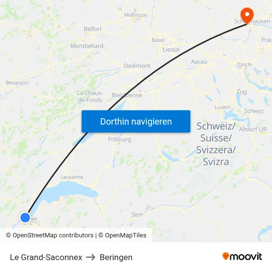 Le Grand-Saconnex to Beringen map