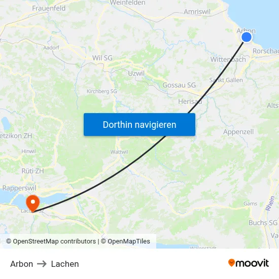Arbon to Lachen map