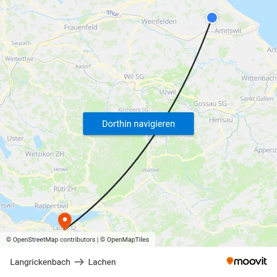 Langrickenbach to Lachen map