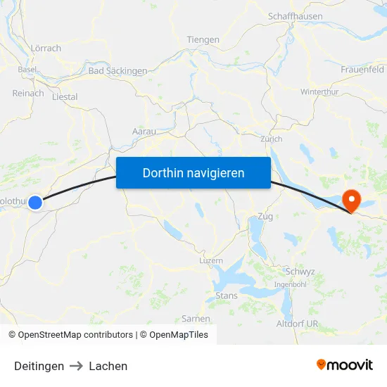 Deitingen to Lachen map