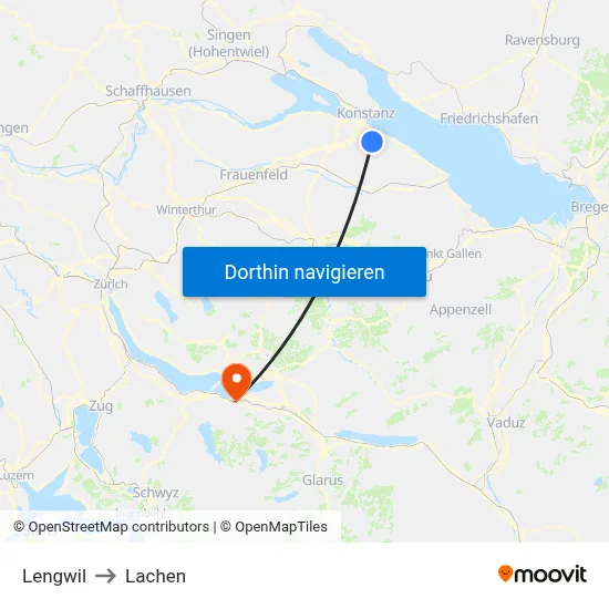 Lengwil to Lachen map