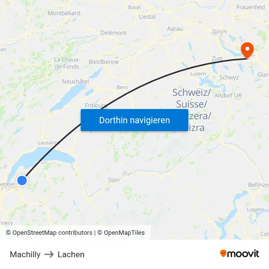 Machilly to Lachen map
