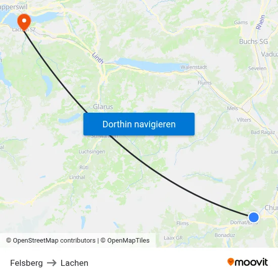 Felsberg to Lachen map